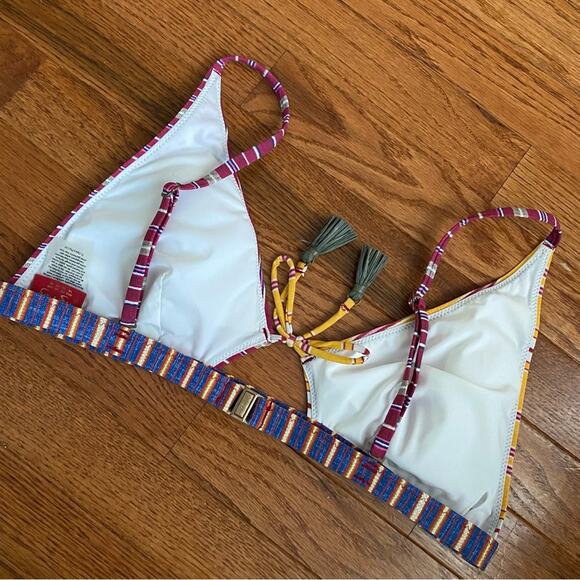 Tigerlily $98 Pushti Argentina Boho Tassel Bikini Top US 10 NWOT - Picture 4 of 9